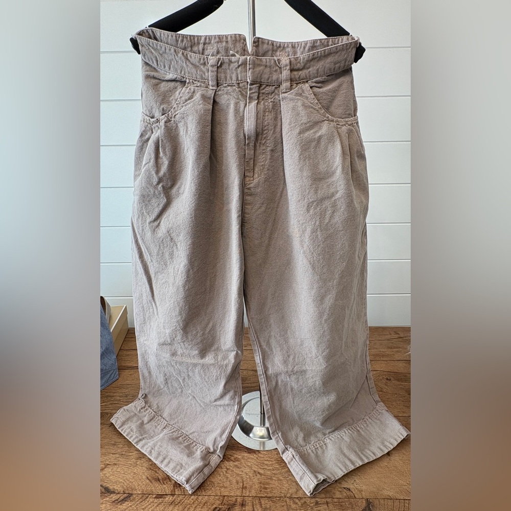 Free People Tan Wide-Leg Pants